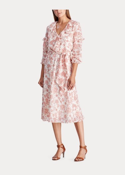 Women's Ralph Lauren Floral Ruffled Dresses | 317950XUN